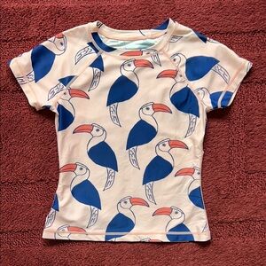 Tea Swim Shirt/Rashguard - Pink with Toucans